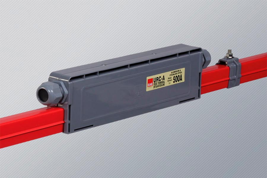 Коробка для монотроллейного шинопровода URC до 1000 ампер красного цвета